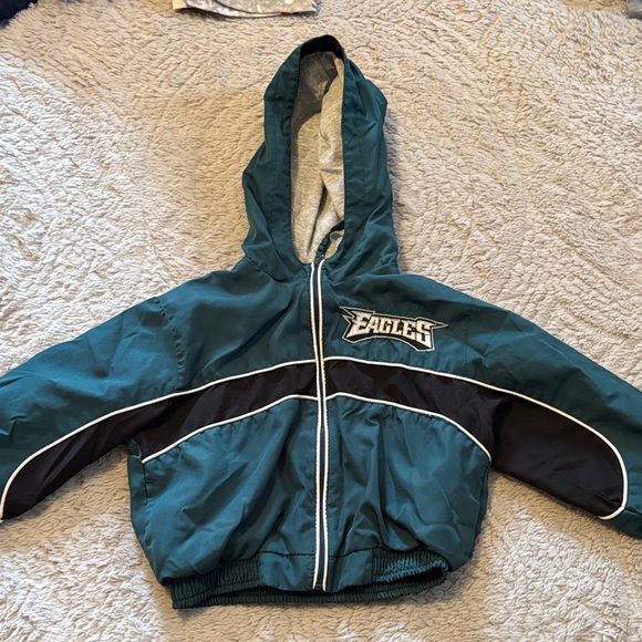 NFL Other - NFL Eagles Kids Coat with Hood - Teal and Black 2T